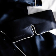 Midnight Blue Pipe Dreams Silk Sleep Mask Drowsy Sleep Co.
